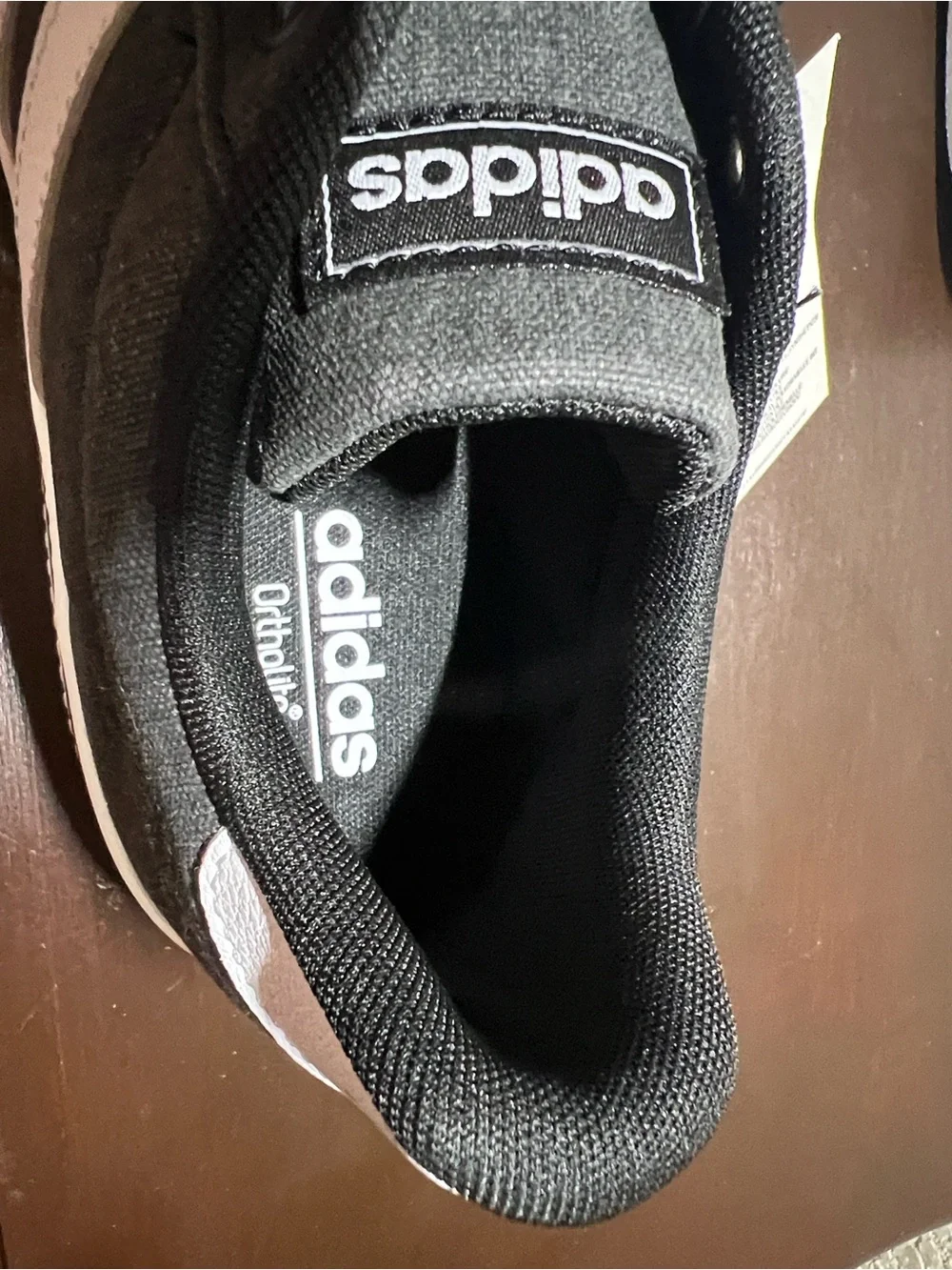 adidas Kids Black and White Slip-On Sneaker
